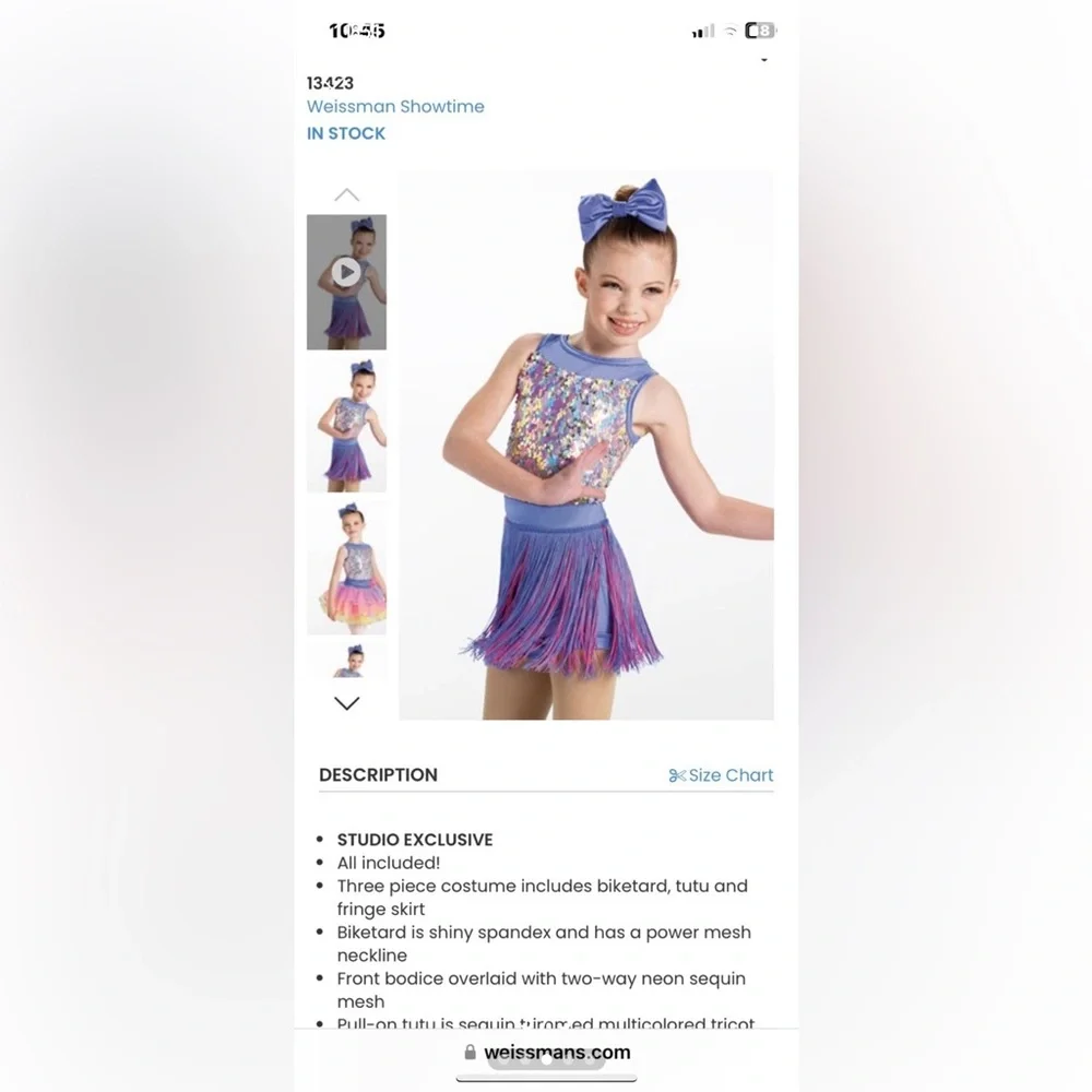 Weissman Showtime dance costume